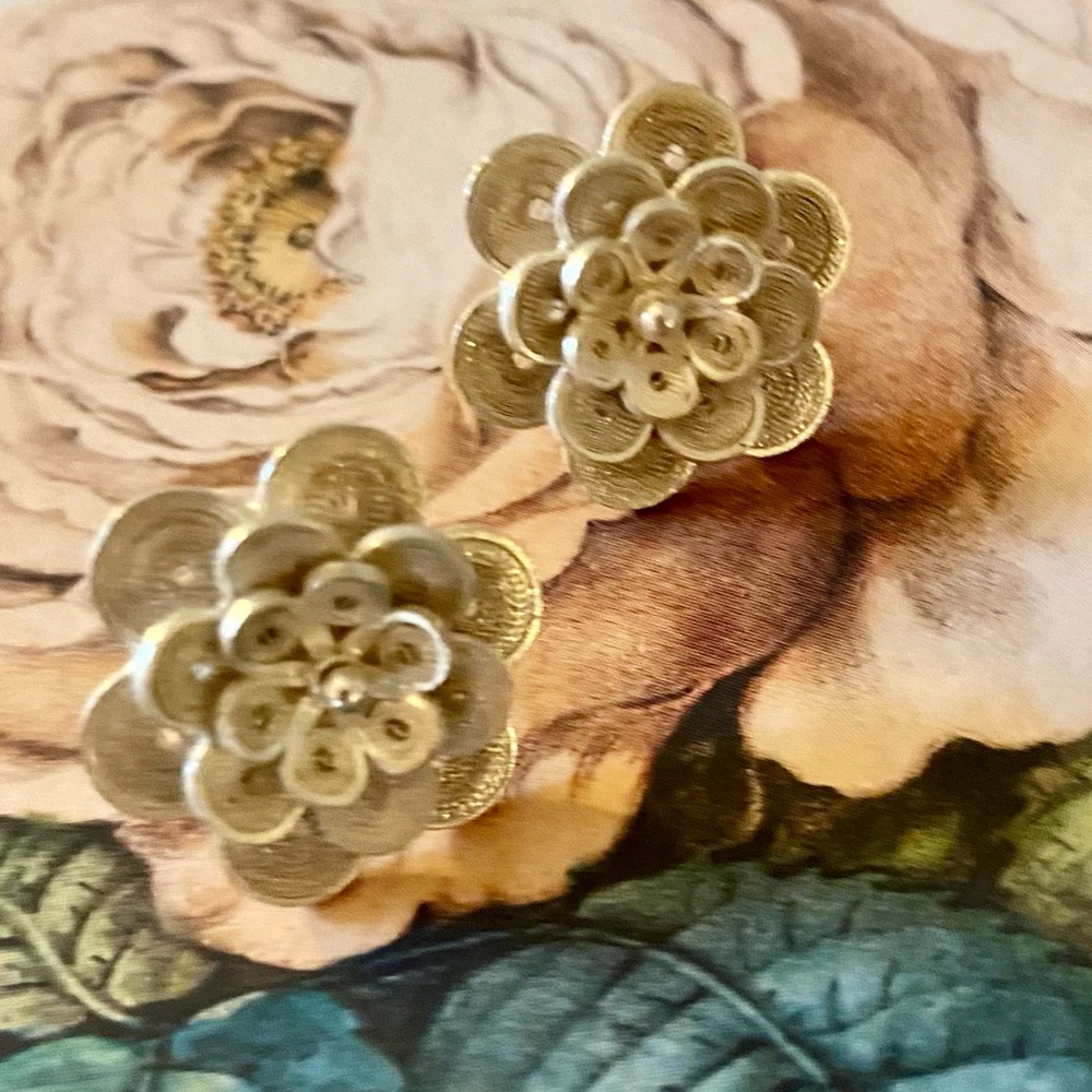 OOAK Filigree Flower Earrings - Mompox, Colombia